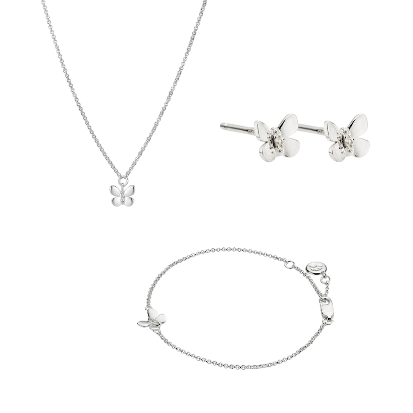 Signature White Topaz Monarch Butterfly Gift Set - Sterling Silver